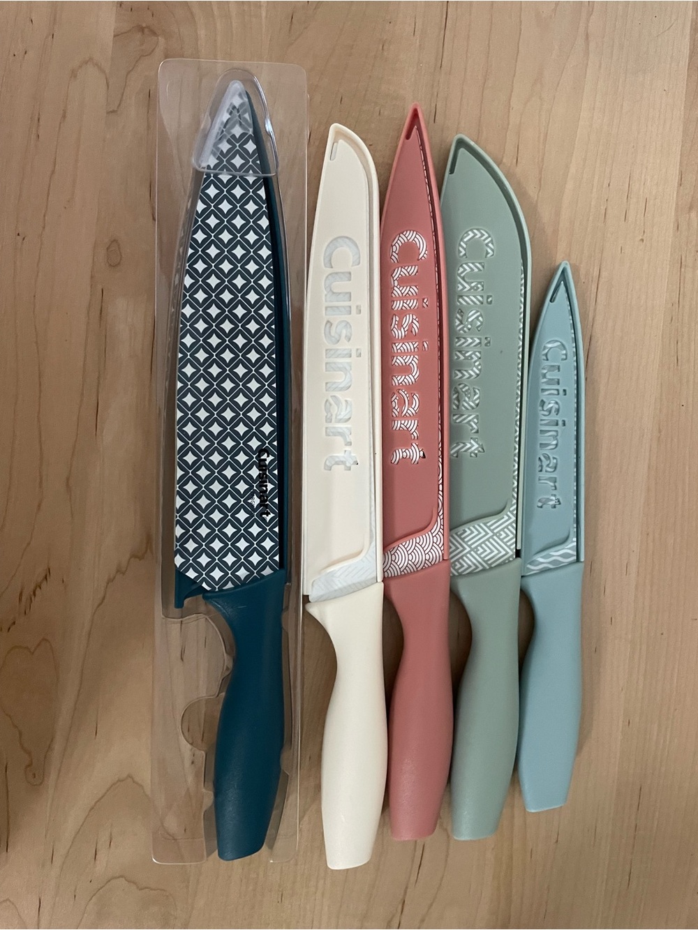 Cuisinart Knife Set in Teal, Cream, Coral, Sage, Light Blue